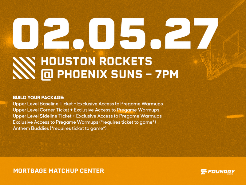 Houston Rockets at Phoenix Suns Experience Packages